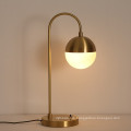 Modern Glass Ball Golden Metal Table Lamp For Hotel Home